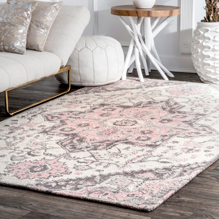 Pink and on sale gray rug